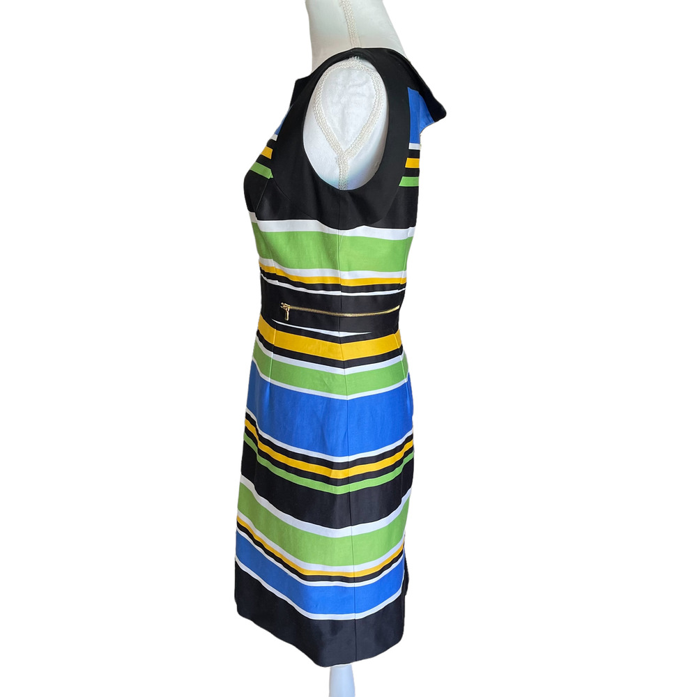 TAHARI Black Stripe Dress Size 4 - Picture 2 of 4